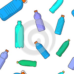 Vector plastic recyclable items.